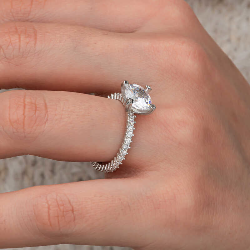 Gümüş Tektaş Tamtur Kadın Yüzük SL10753