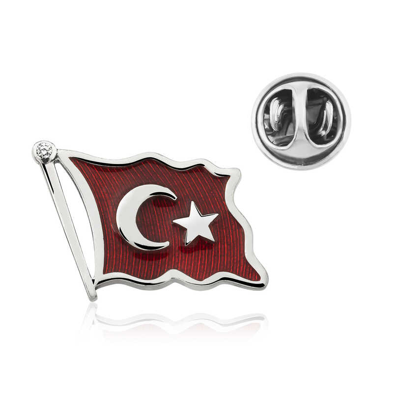 Stillove Gümüş Türk Bayraği Rozet Sl3442