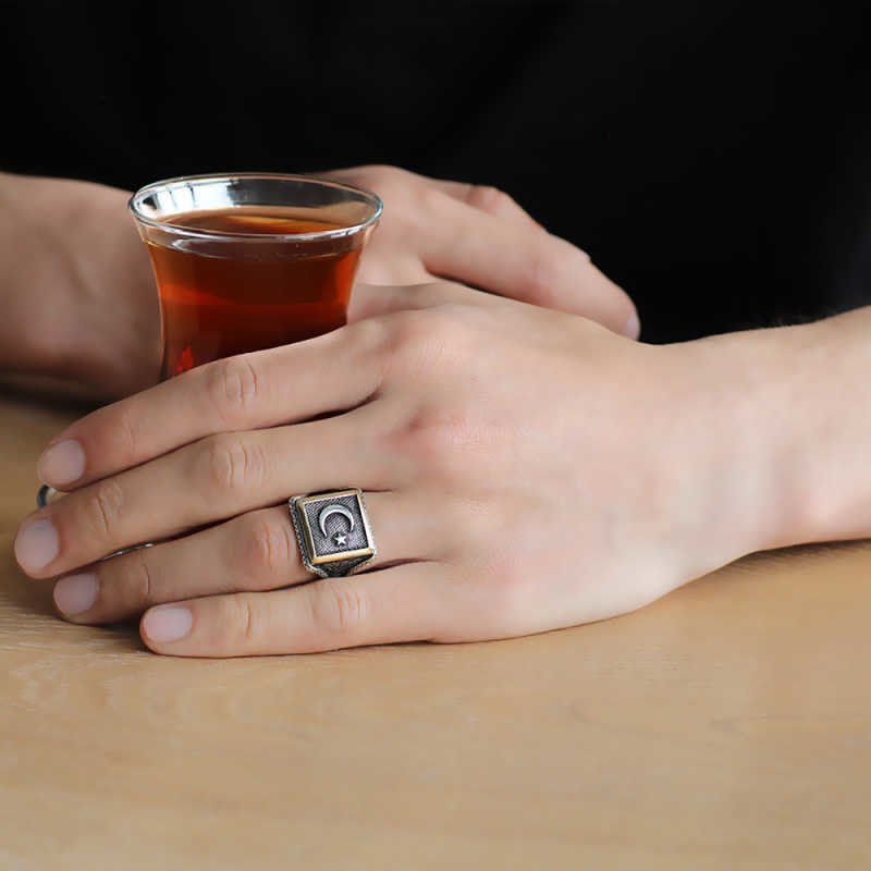 Stillove Gümüş Türk Bayrağı Ay Yıldız Erkek Yüzük Sl3261 Stillove Gümüş Türk Bayrağı Ay Yıldız Erkek Yüzük Sl3261