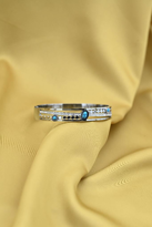 Tükkan Accessories Gümüş Turkuaz Doğal Taş Detay Kelepçe Çelik Bileklik-Keztçbi34