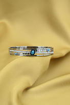 Tükkan Accessories Gümüş Turkuaz Doğal Taş Detay Kelepçe Çelik Bileklik-Keztçbi34