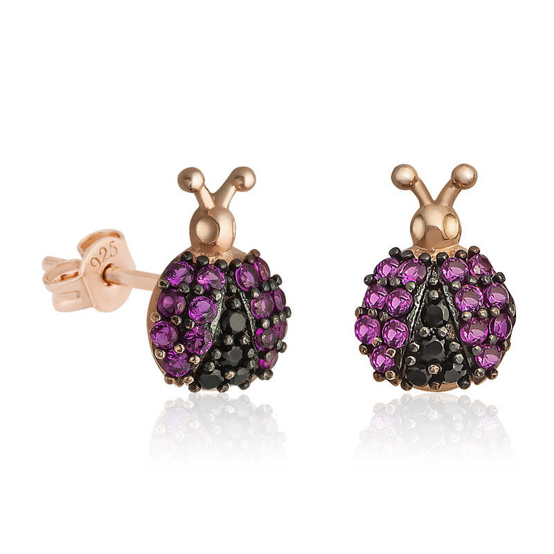 Gümüş Uğur Böceği Küpe SL3846