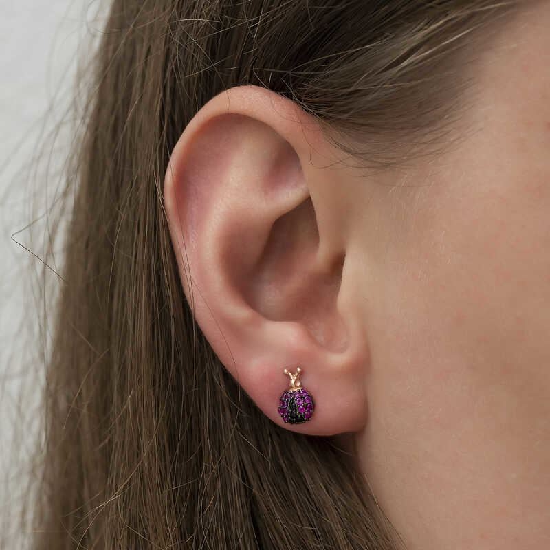 Gümüş Uğur Böceği Küpe SL3846