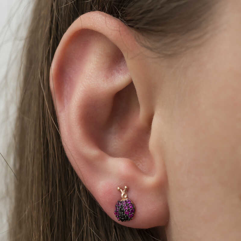 Gümüş Uğur Böceği Küpe SL3846