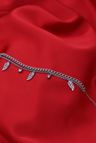 Tükkan Accessories Gümüş Yaprak Figür Ve Zirkon Taş Detay İki Sira Çelik Şans Bilekl
