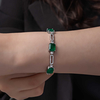 Stillove Gümüş Yeşil Renk Kare Paraiba Taşlı Kadın Bileklik Stillove Gümüş Yeşil Renk Kare Paraiba Taşlı Kadın Bileklik