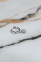 GÜMÜŞ YUVARLAK FİGÜR ZİRKON TAŞ ÇELİK PİERCİNG TRAGUS HELİX KIKIR