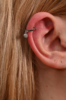 GÜMÜŞ YUVARLAK FİGÜR ZİRKON TAŞ ÇELİK PİERCİNG TRAGUS HELİX KIKIR