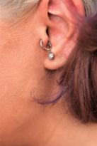 GÜMÜŞ YUVARLAK FİGÜR ZİRKON TAŞ ÇELİK PİERCİNG TRAGUS HELİX KIKIR