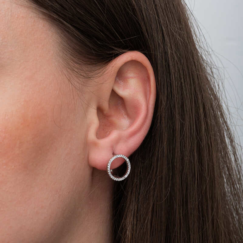 Gümüş Yuvarlak Kadın Küpe SL6690 Gümüş Yuvarlak Kadın Küpe SL6690