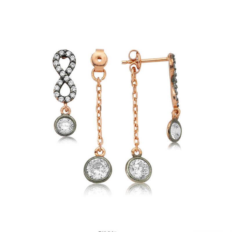 Gümüş Zincirli Sonsuzluk Bayan Küpe SL2146 Gümüş Zincirli Sonsuzluk Bayan Küpe SL2146