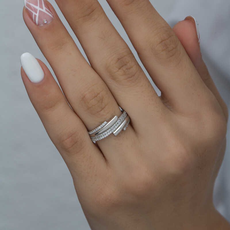 Gümüş Zirkon Taşlı Bayan Yüzük SL1973