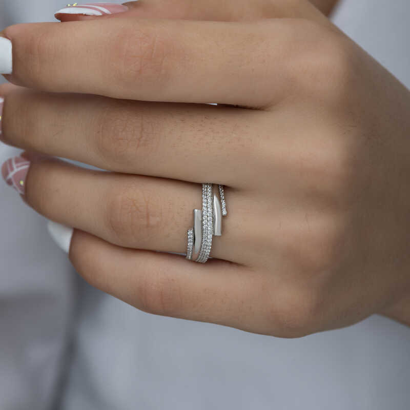 Gümüş Zirkon Taşlı Bayan Yüzük SL1973