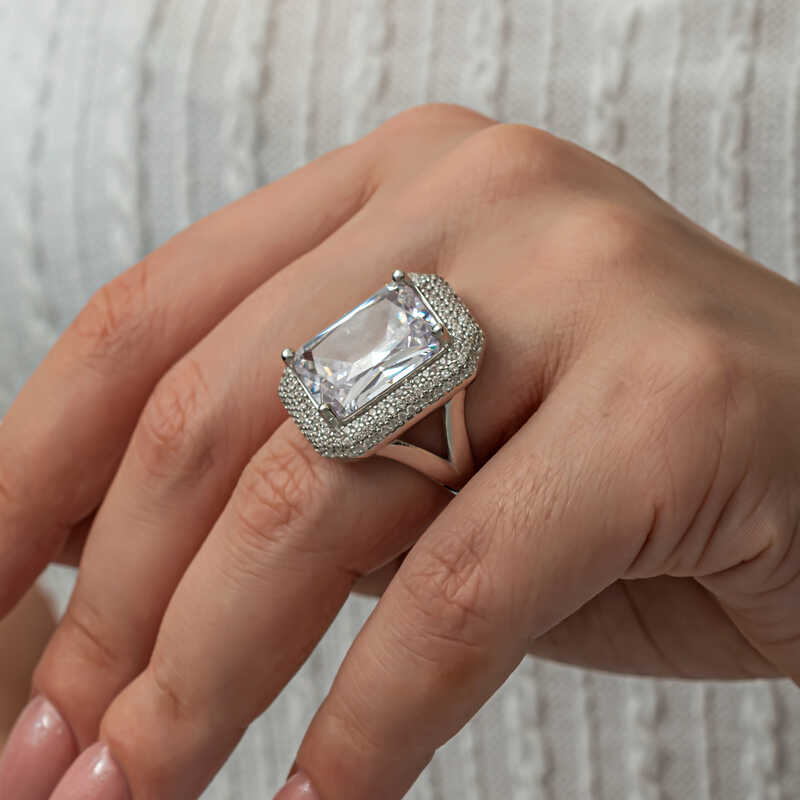 Gümüş Zirkon Taşlı Kadın Yüzük  SL8101