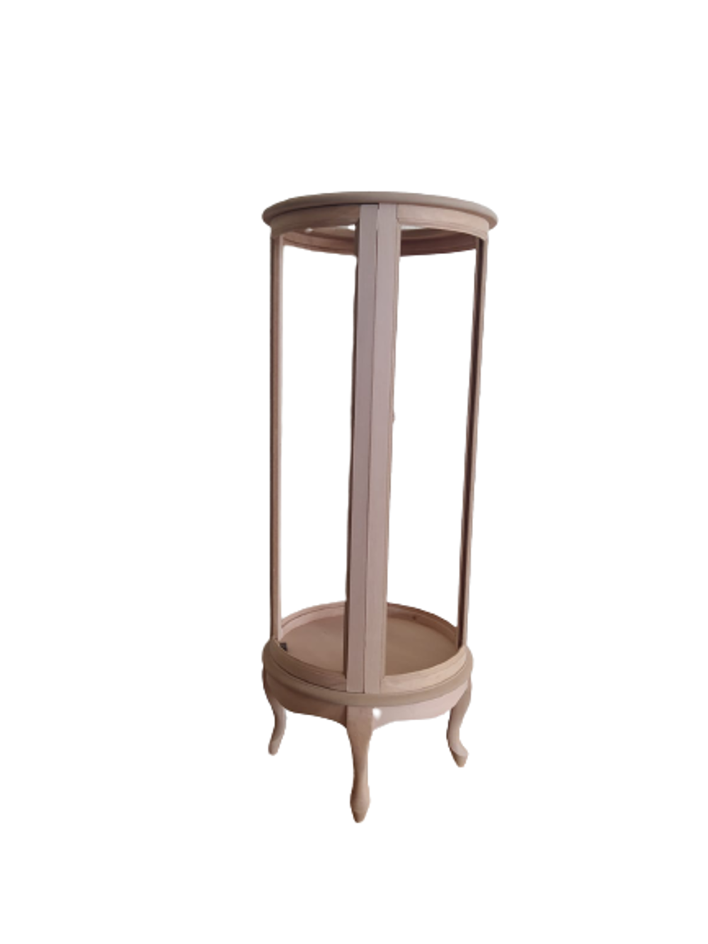 Gümüşlük st vitrin 17330 Yuvarlak 120 HAM Kayın Lükens Aslan Ayak