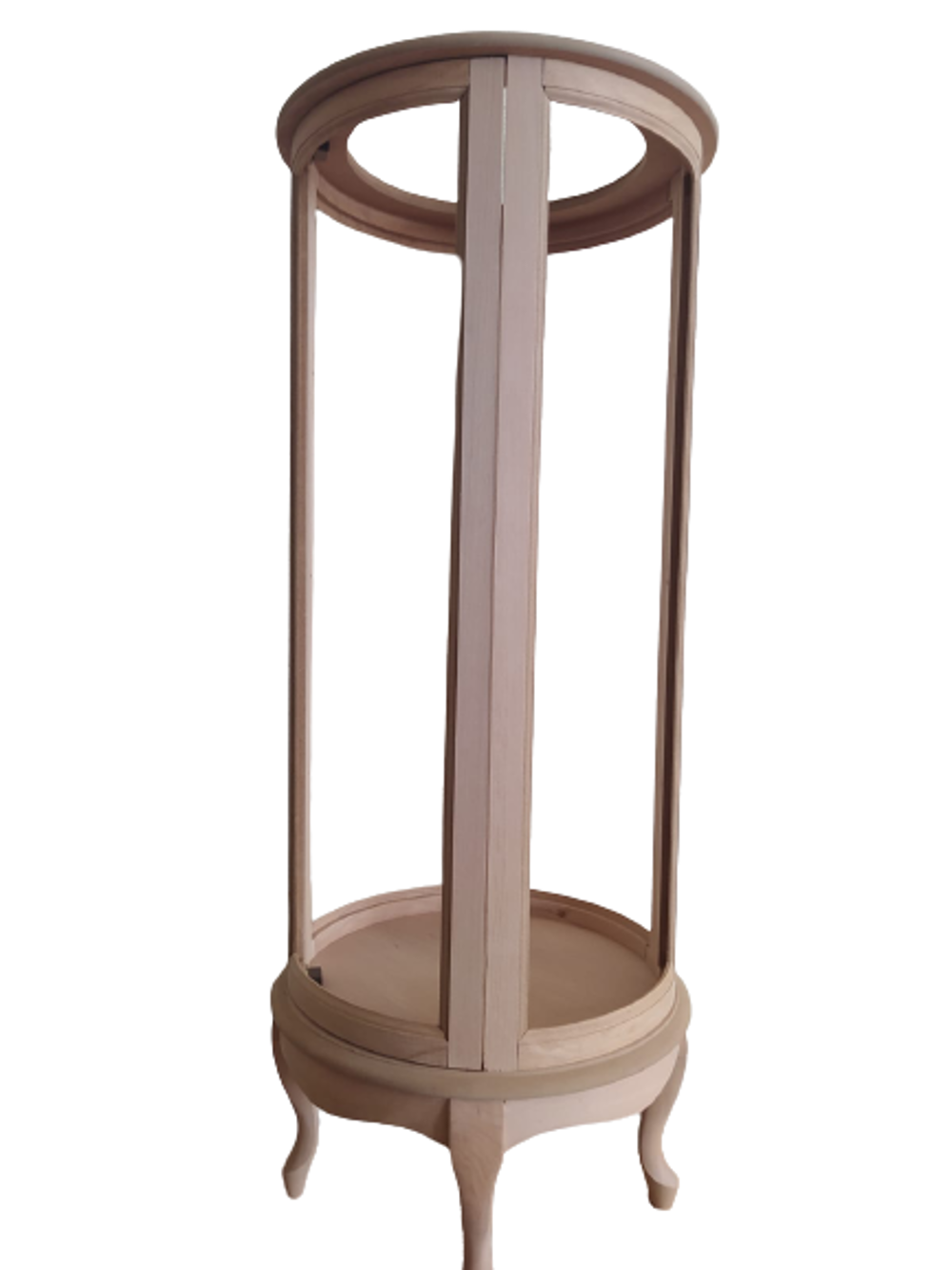 Gümüşlük st vitrin 17330 Yuvarlak 120 HAM Kayın Lükens Aslan Ayak