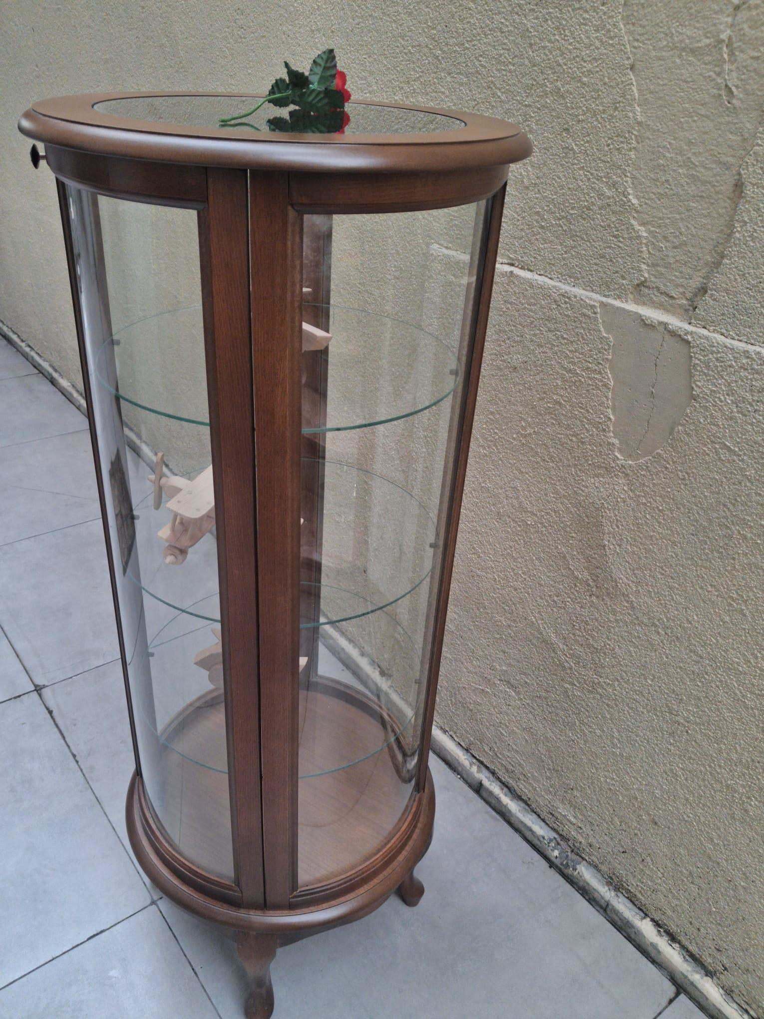 Gümüşlük vitrin 17438 Yuvarlak 120 MODEL Parlak Ceviz Kayın Aslan