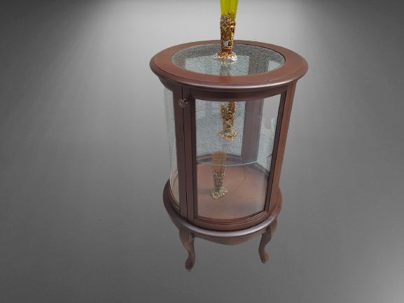 Gümüşlük vitrin 17436 Yuvarlk 78 cm 1 raf Parlak ceviz Kayın Asla