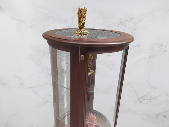 Gümüşlük vitrin 17439 Yuvarlak MODEL Parlak Ceviz Kayın Aslan aya