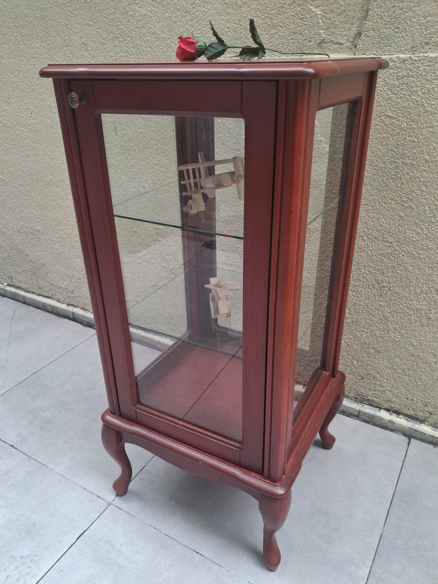 Gümüşlük vitrin 17928 KARE MODEL 98 Kayın Lükens Aslan Ayak ceviz