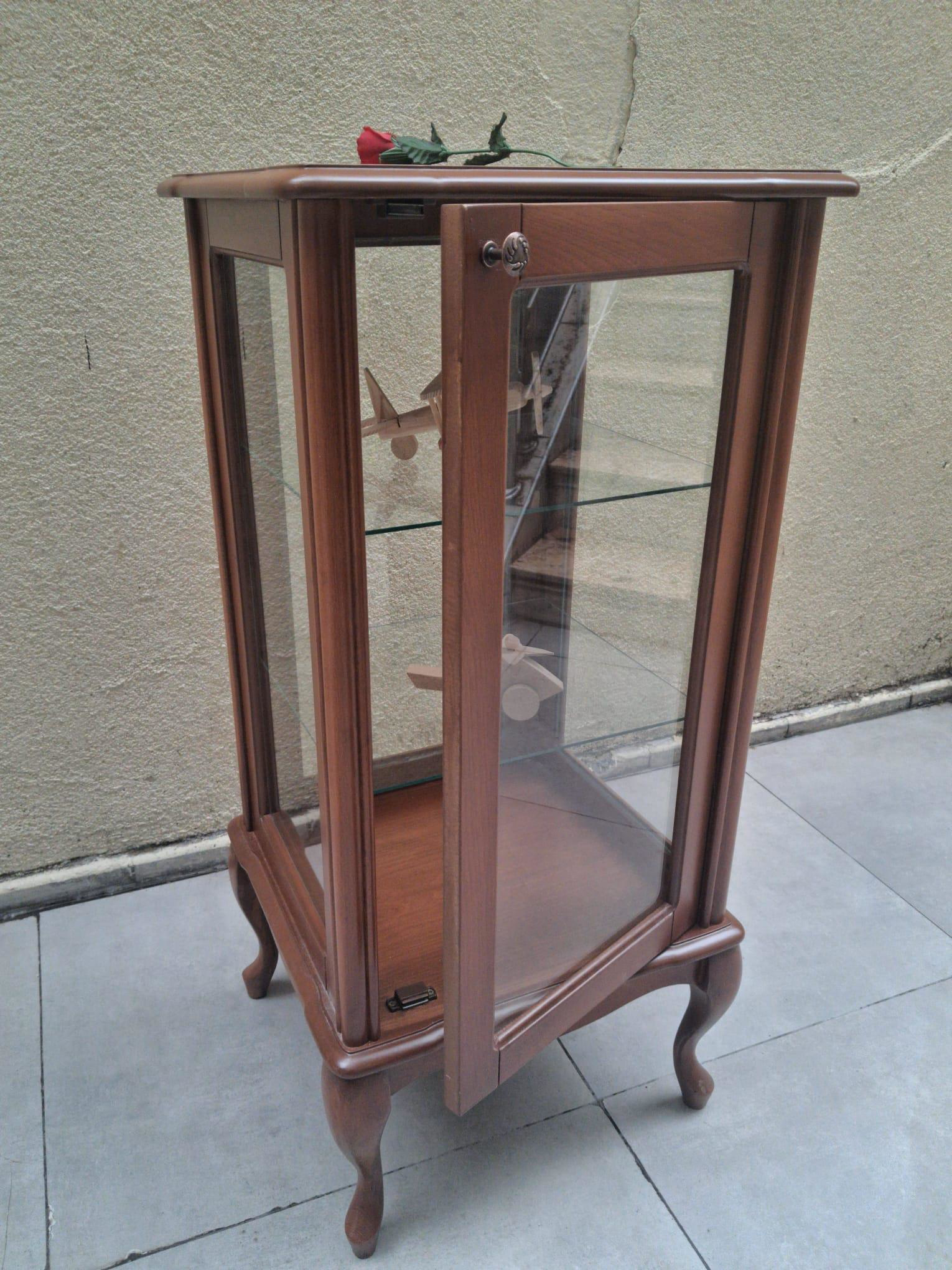 Gümüşlük vitrin 17928 KARE MODEL 98 Kayın Lükens Aslan Ayak ceviz