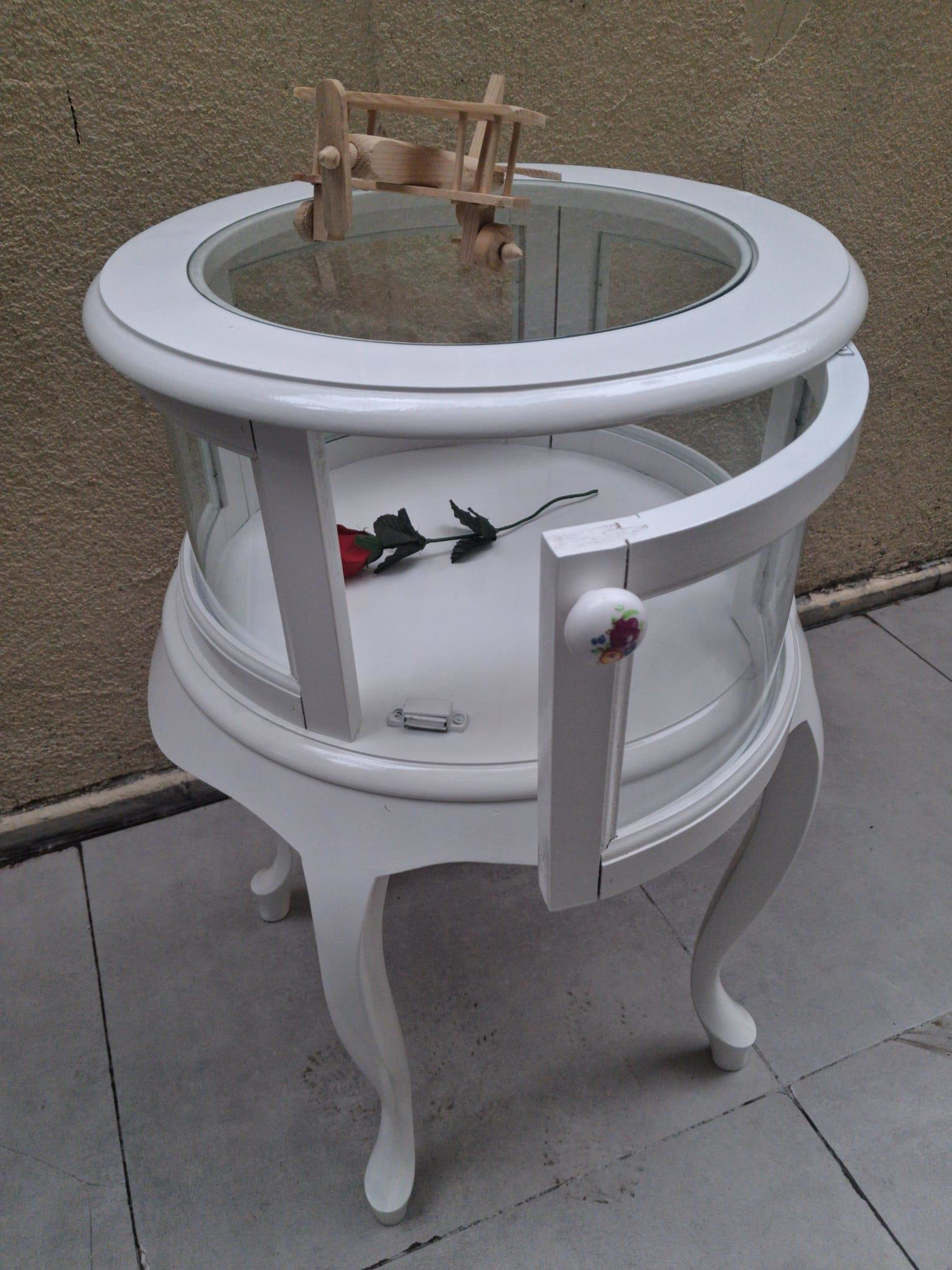 Gümüşlük vitrin 18166 Yuvarlak MODEL Leylek Bacak Parlak BEYAZ Ka