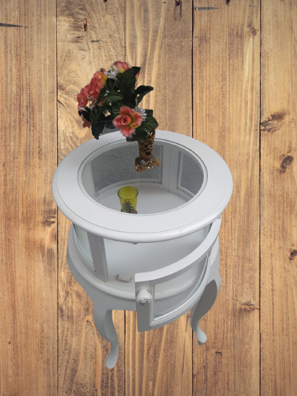 Gümüşlük vitrin 18166 Yuvarlak MODEL Leylek Bacak Parlak BEYAZ Ka