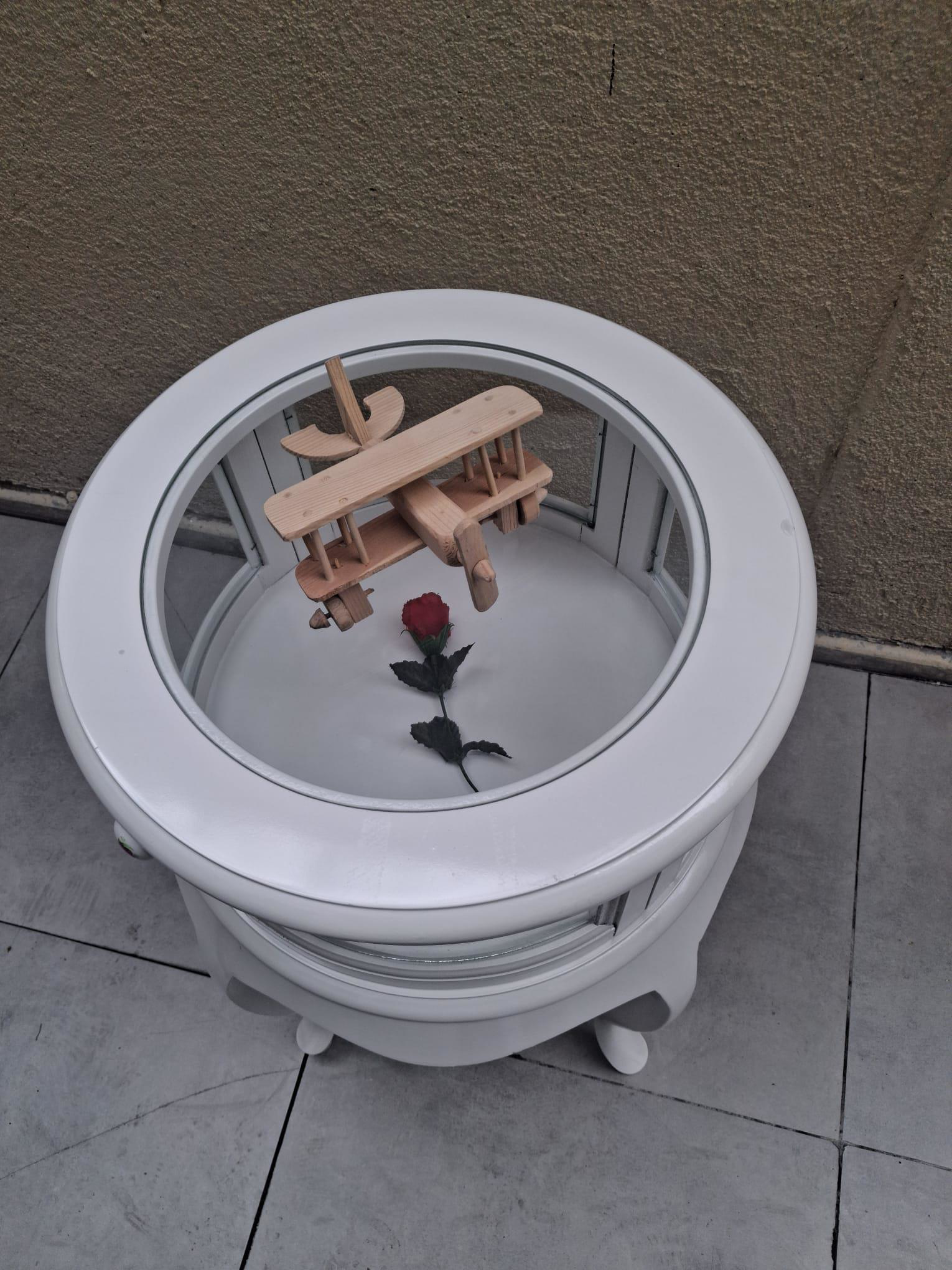 Gümüşlük vitrin 18166 Yuvarlak MODEL Leylek Bacak Parlak BEYAZ Ka