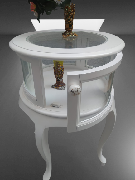 Gümüşlük vitrin 18166 Yuvarlak MODEL Leylek Bacak Parlak BEYAZ Ka