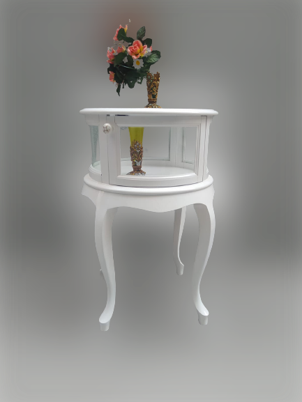 Gümüşlük vitrin 18166 Yuvarlak MODEL Leylek Bacak Parlak BEYAZ Ka