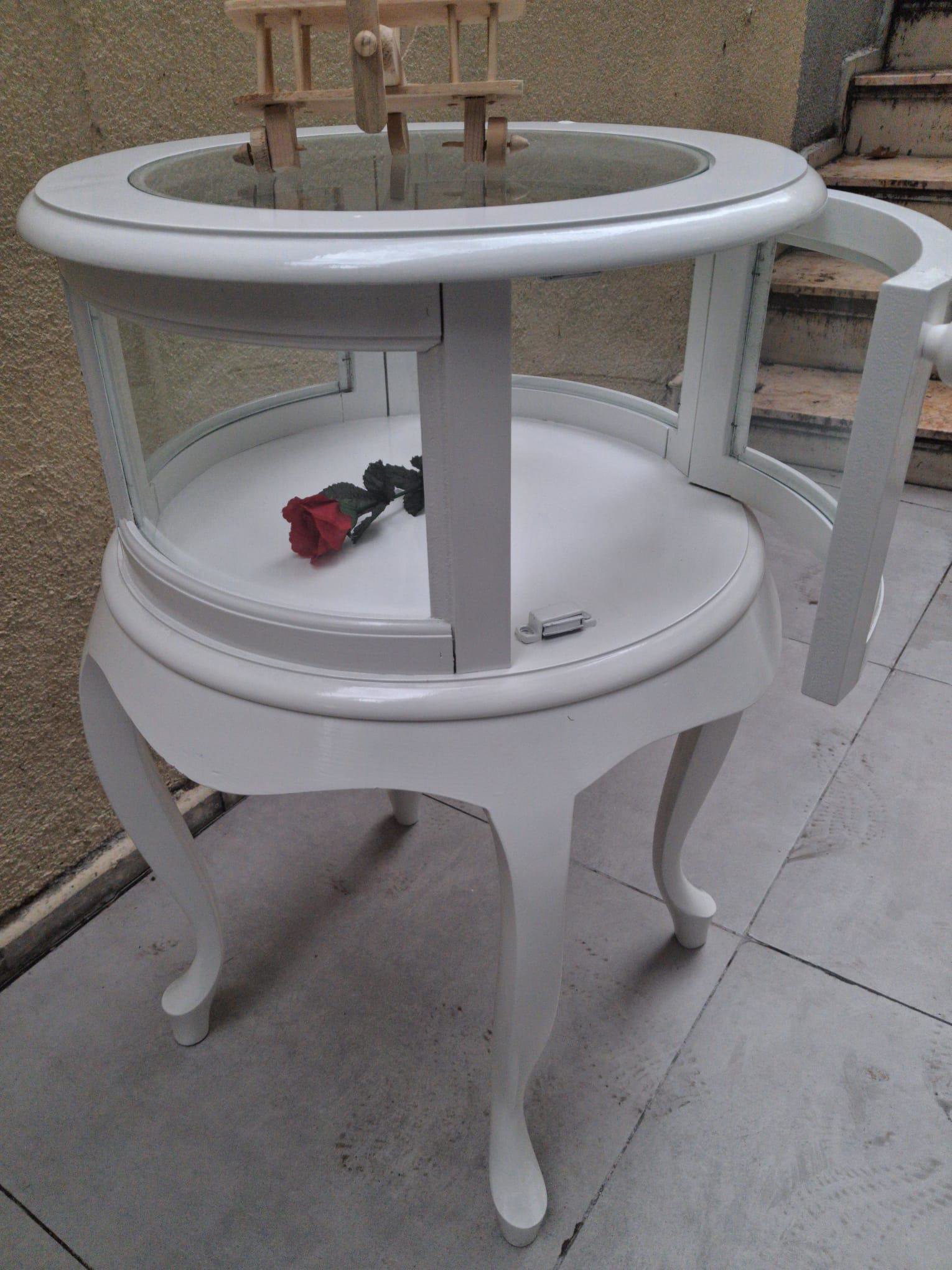 Gümüşlük vitrin 18220 Yuvarlak MODEL Leylek Bacak Parlak Beyaz Ka