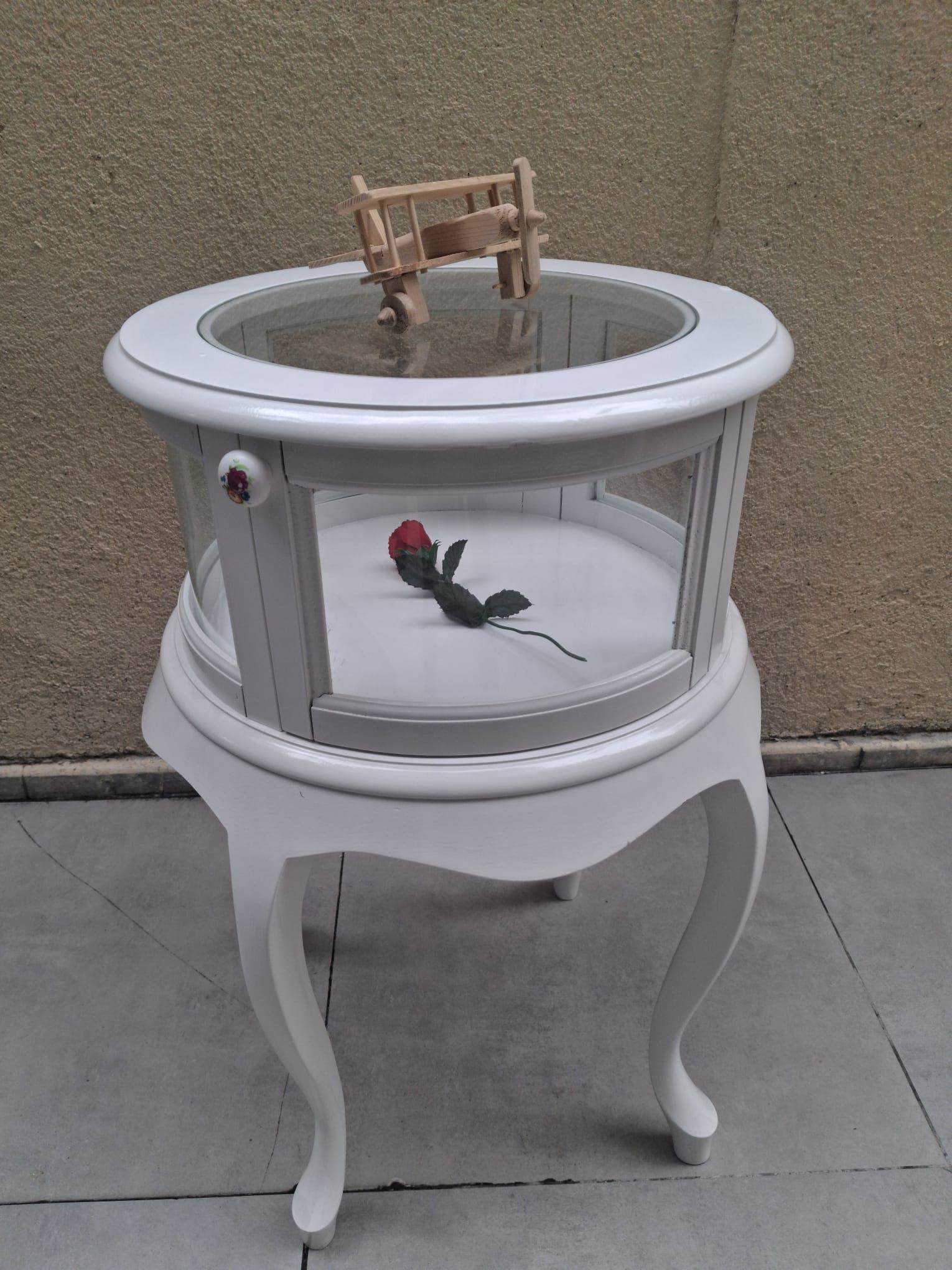 Gümüşlük vitrin 18220 Yuvarlak MODEL Leylek Bacak Parlak Beyaz Ka