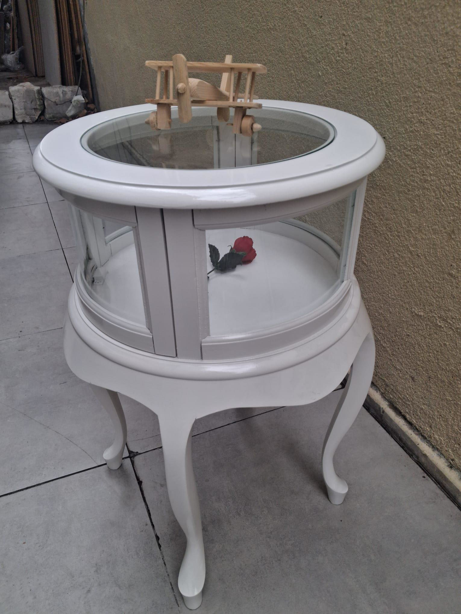 Gümüşlük vitrin 18220 Yuvarlak MODEL Leylek Bacak Parlak Beyaz Ka