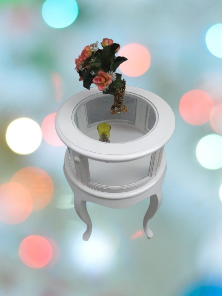 Gümüşlük vitrin 18220 Yuvarlak MODEL Leylek Bacak Parlak Beyaz Ka