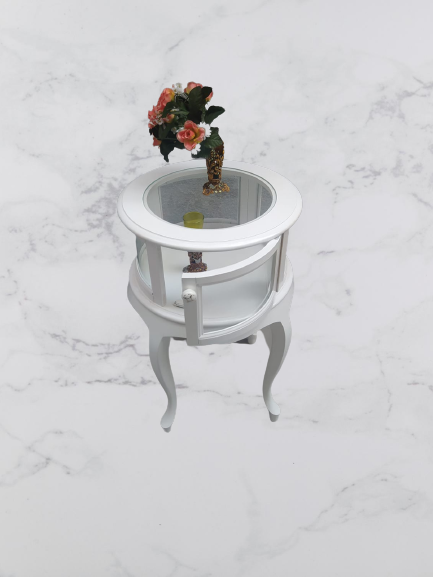 Gümüşlük vitrin 18220 Yuvarlak MODEL Leylek Bacak Parlak Beyaz Ka