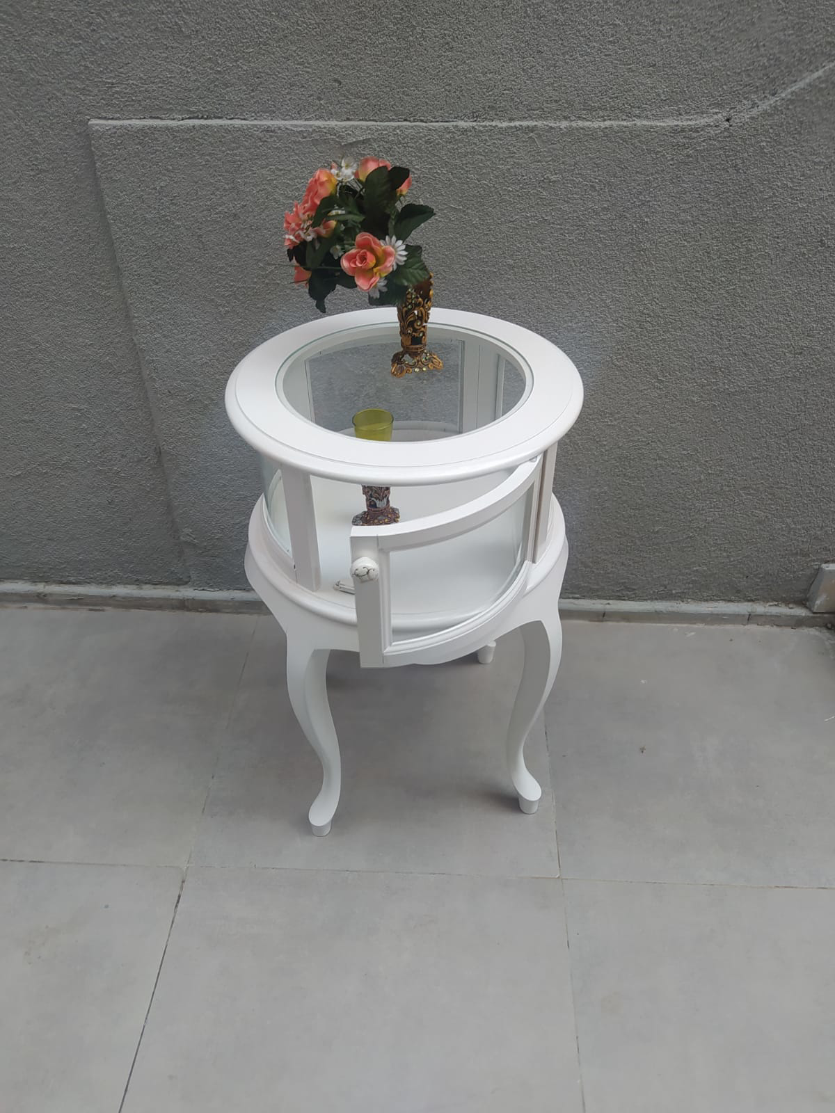 Gümüşlük vitrin 18220 Yuvarlak MODEL Leylek Bacak Parlak Beyaz Ka