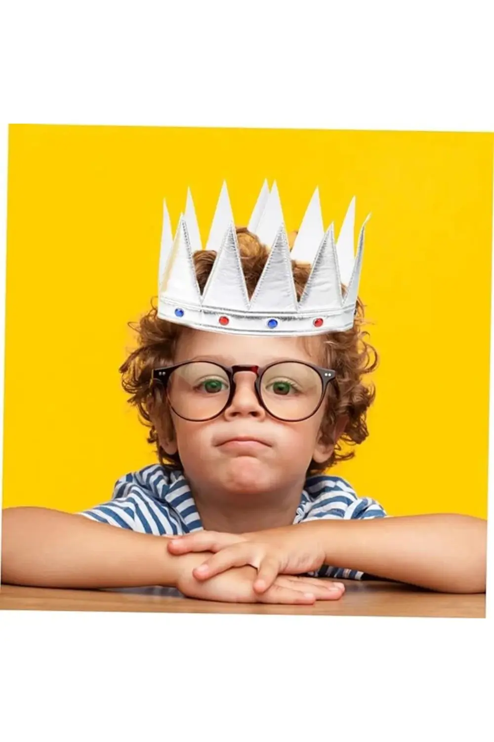 GümüşRenkEvaYumuşakKralKraliyetTacıYetişkinÇocukUyumlu55cm