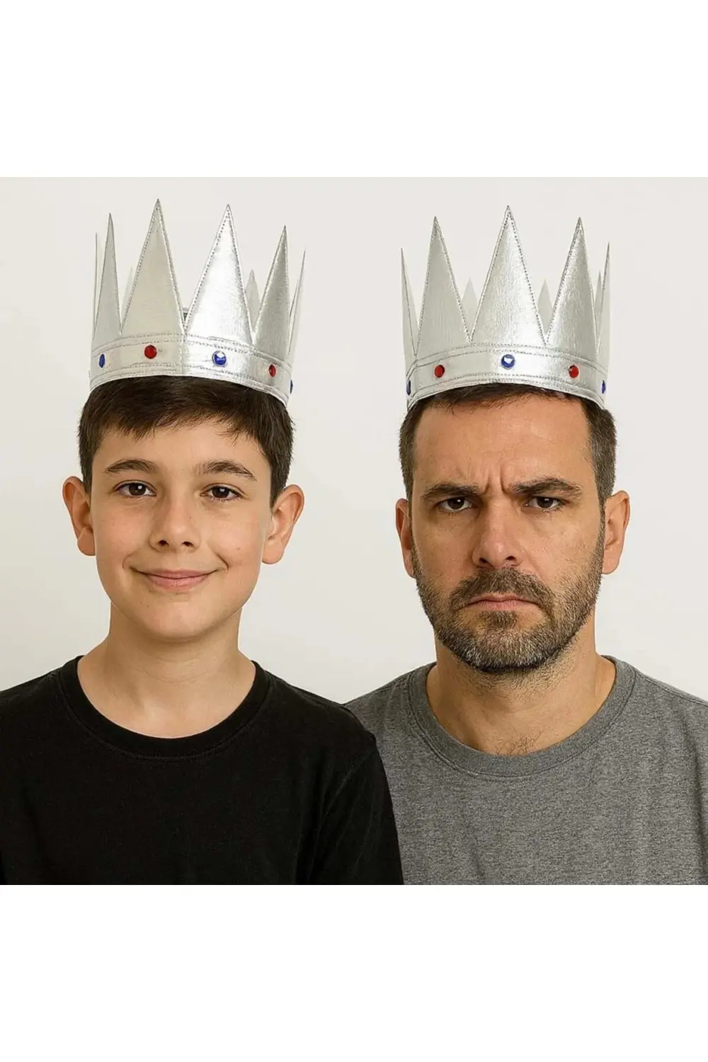 GümüşRenkEvaYumuşakKralKraliyetTacıYetişkinÇocukUyumlu55cm