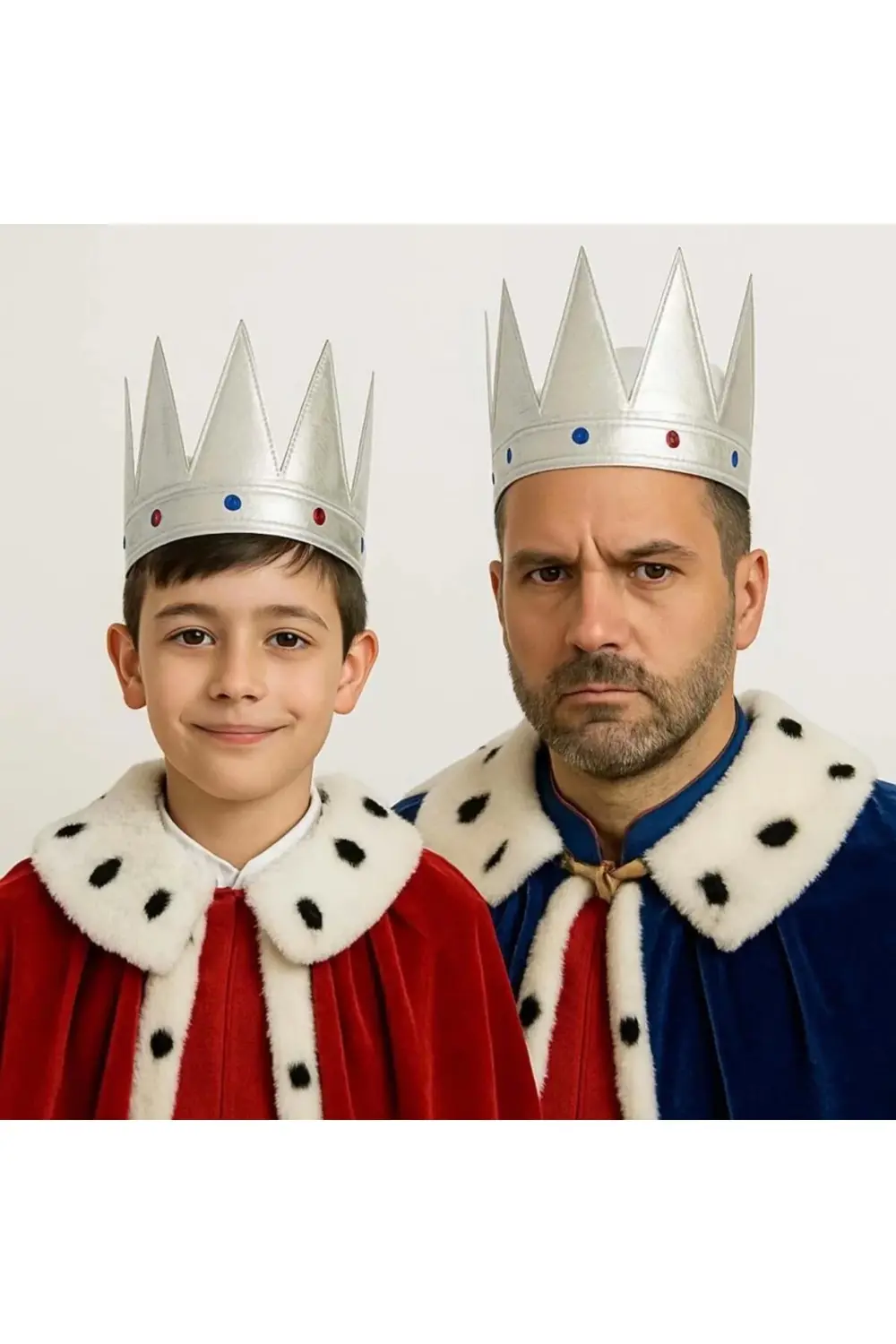 GümüşRenkEvaYumuşakKralKraliyetTacıYetişkinÇocukUyumlu55cm