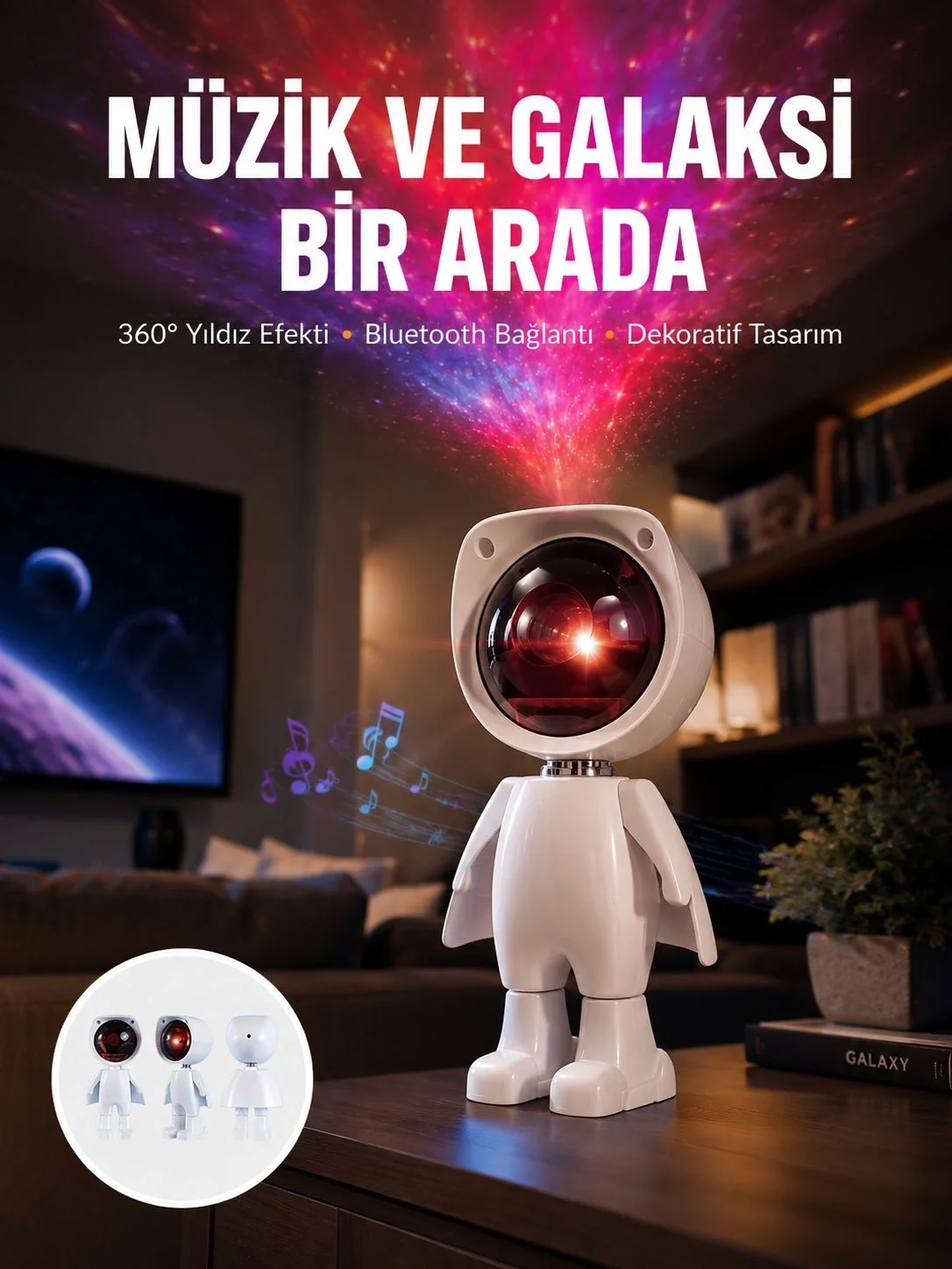 Gün Batımı Projektör Lamba Astronot Görünümlü Dekoratif Masa Lambası Yeni Nesil Fiyatı, Yorumları ve Özellikleri