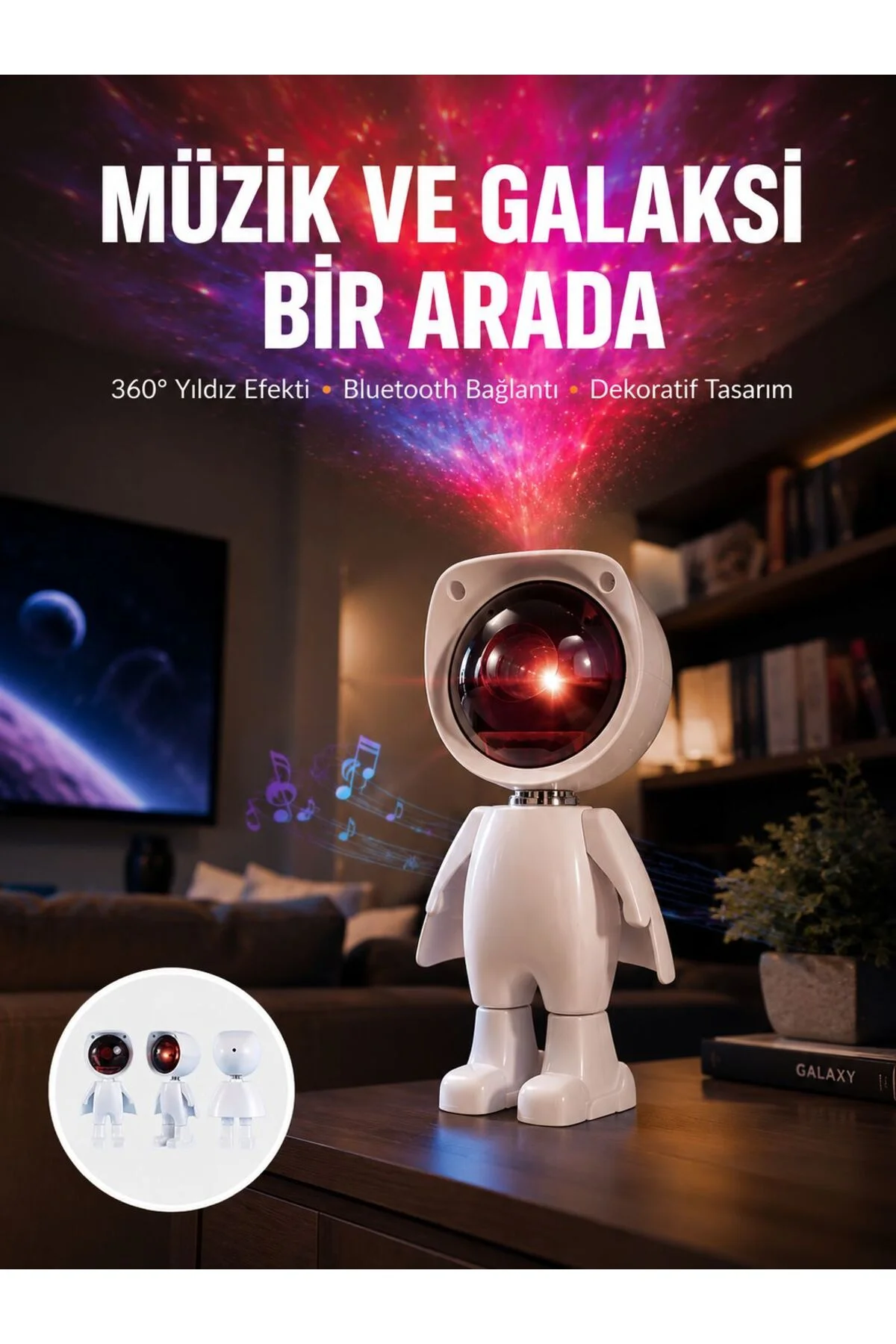 Gün Batımı Projektör Lamba Astronot Görünümlü Dekoratif Masa Lambası Yeni Nesil Gün Batımı Projektör Lamba Astronot Görünümlü Dekoratif Masa Lambası Yeni Nesil