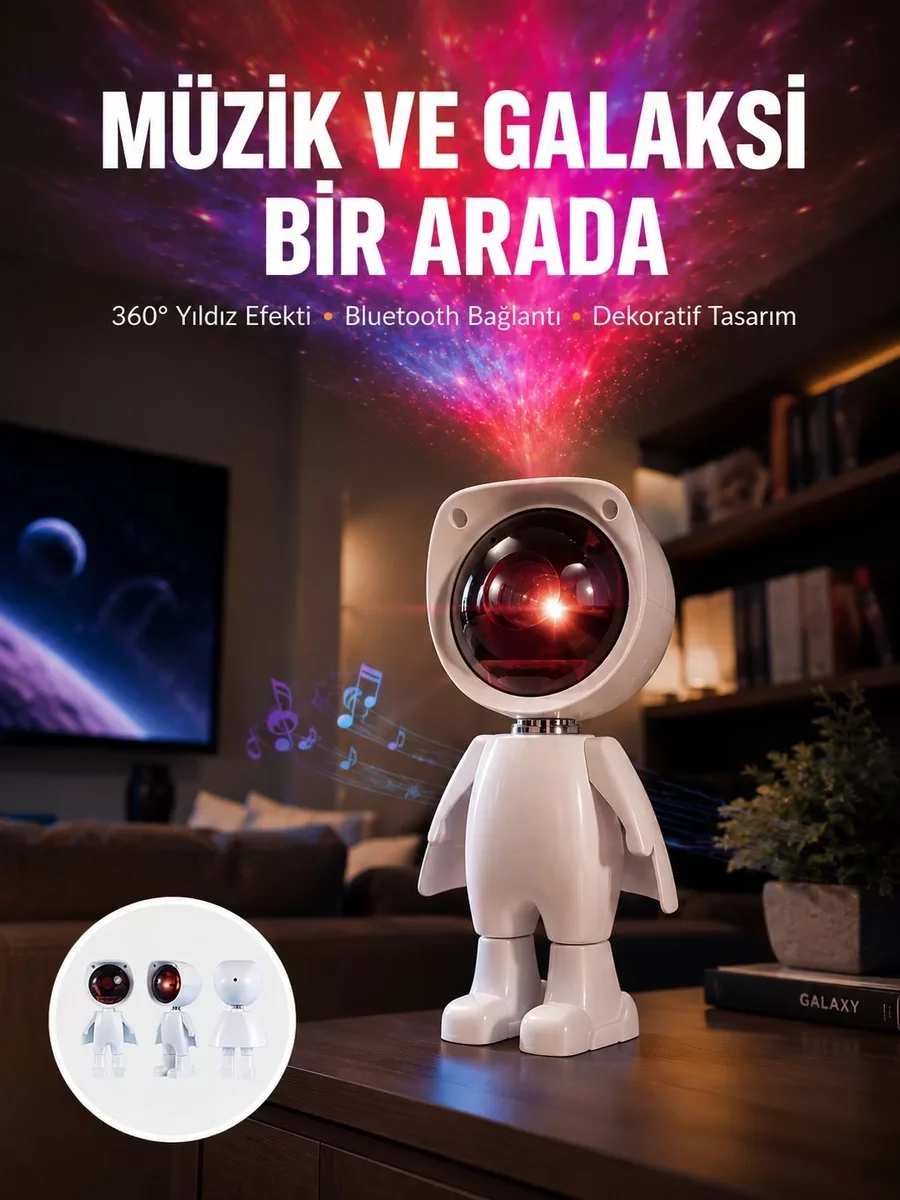 Gün Batımı Projektör Lamba Astronot Görünümlü Dekoratif Masa Lamb