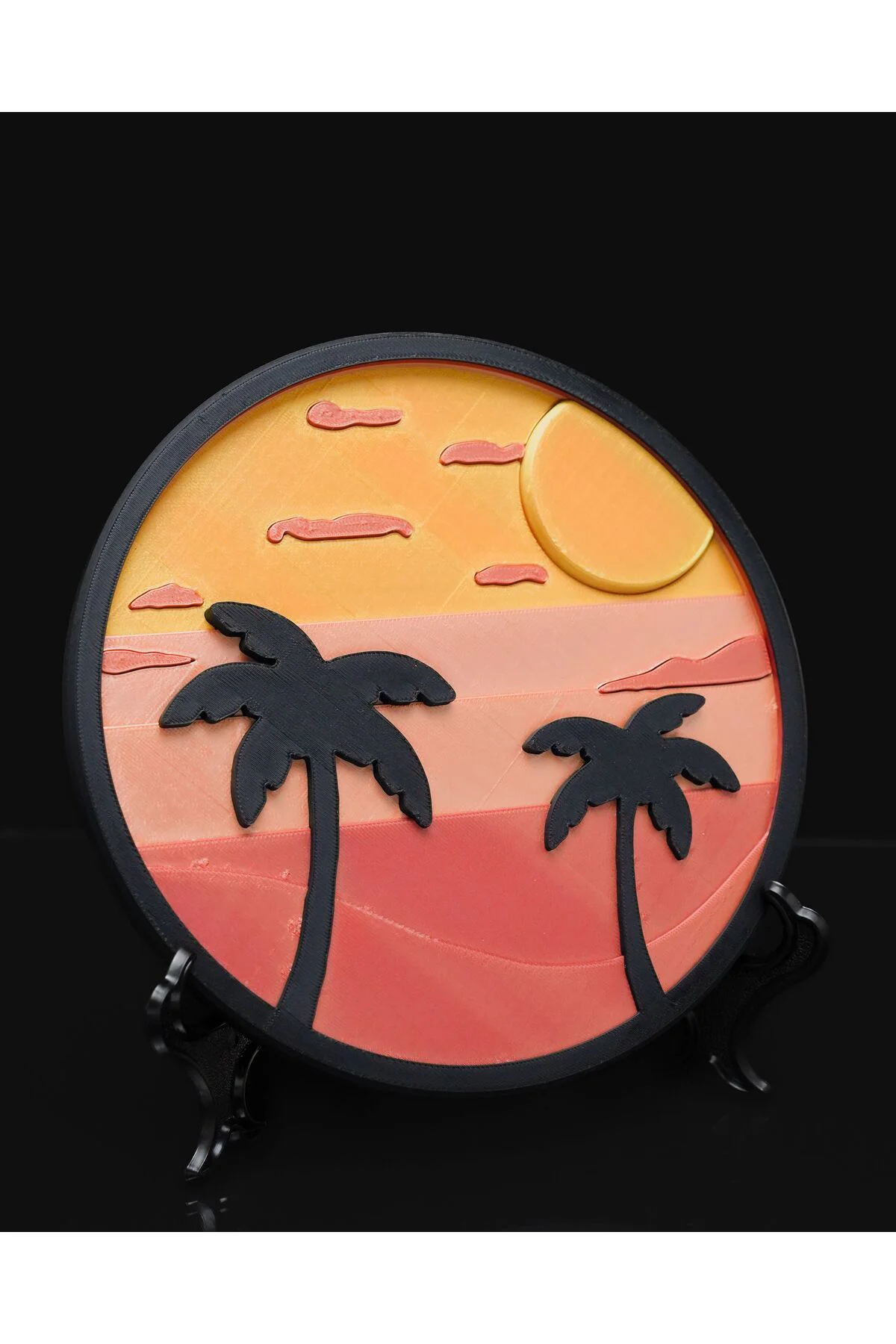 Günbatımı Dekoratif Üç Boyutlu Oval Tablo 20 CM