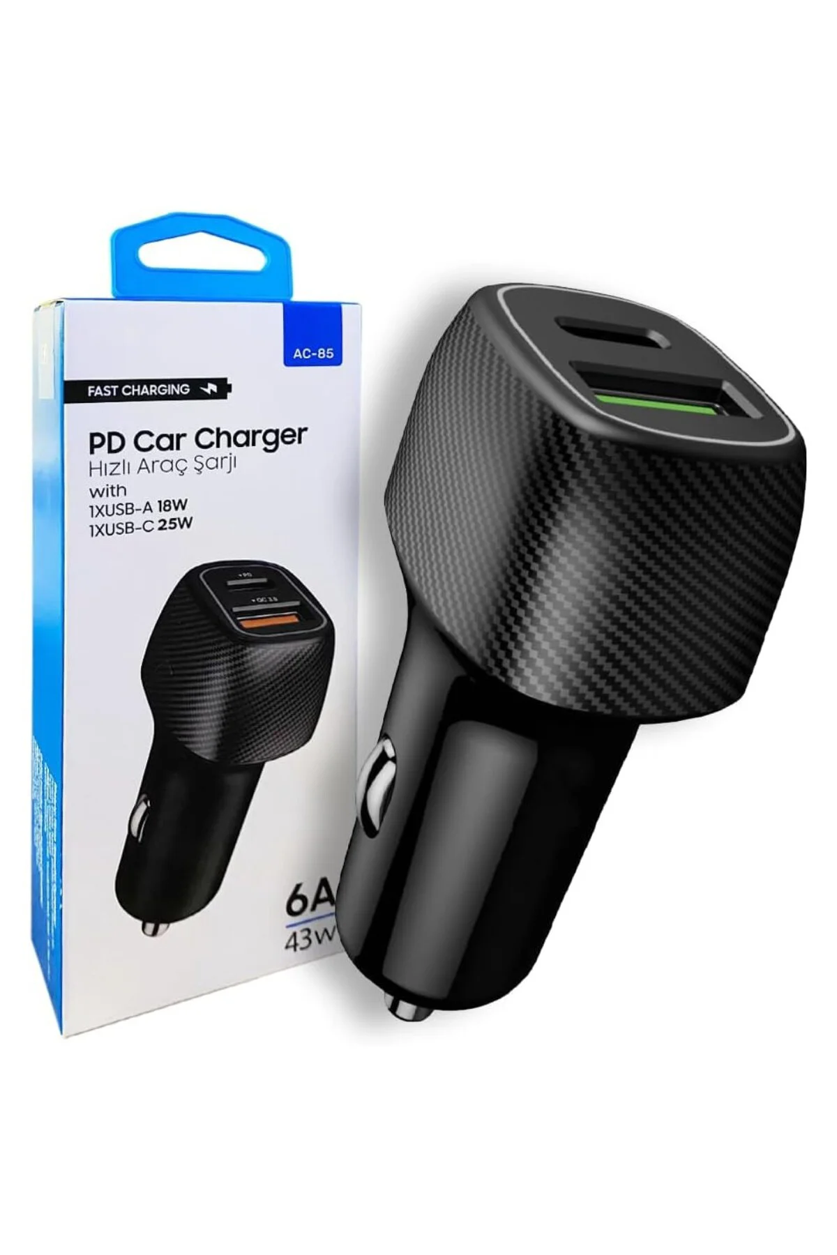 GüncelÇarşı Ac-85 Pd Quick Charge 3.0 Usbx2 6A 38 Watt Araç içi Hızlı Şarj Aleti