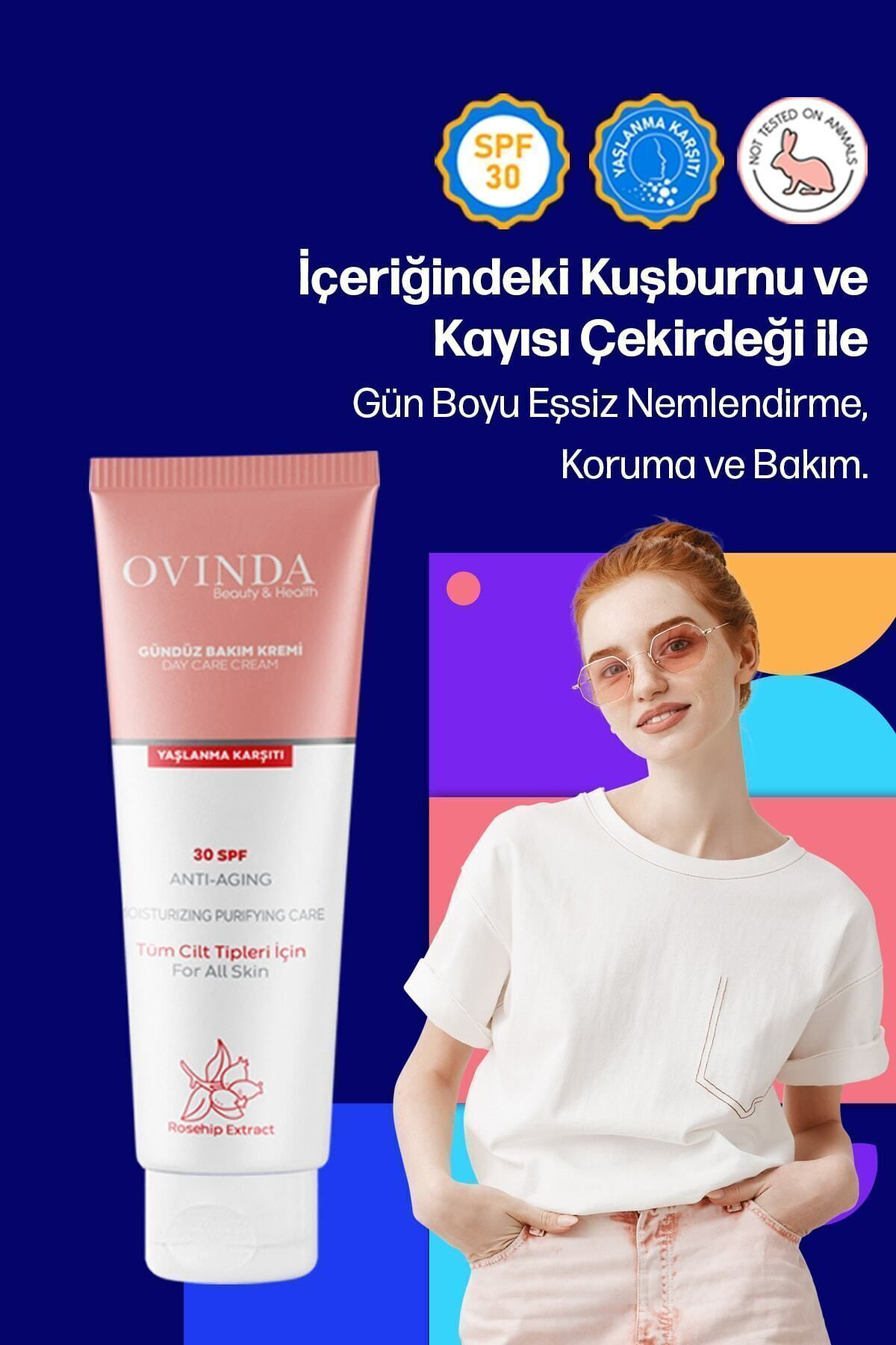 Ovinda Gündüz Bakım Kremi Spf30 Güneş Koruyucu - Leke, Yaşlanma & Kırışı