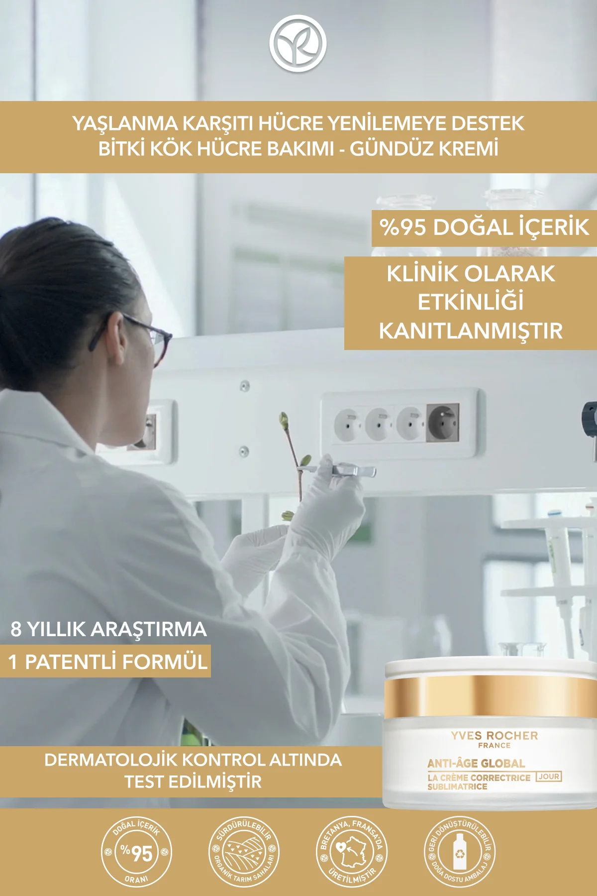 Gündüz Kremi-Hyaluronik Asit & Pantenol-Yaşlanma Karşıtı Bitki Kö