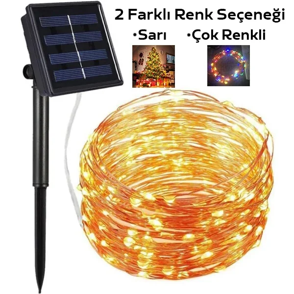 Güneş Enerjili 10 Metre Renkli Bahçe Aydınlatması – Su Geçirmez LED