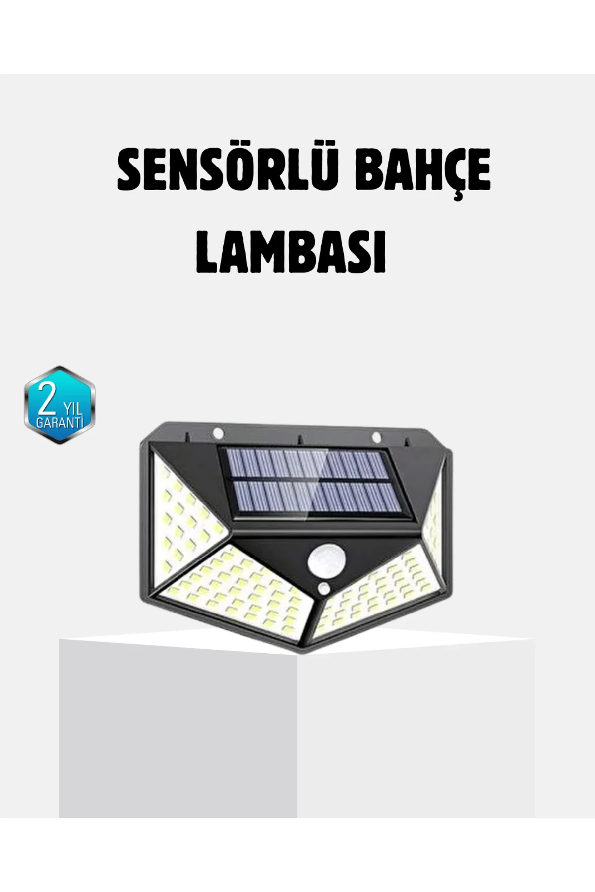 Güneş Enerjili 100 LED Dış Mekan Lamba – Hareket Sensörlü, 2200mAh Bataryalı Solar Aydınlatma