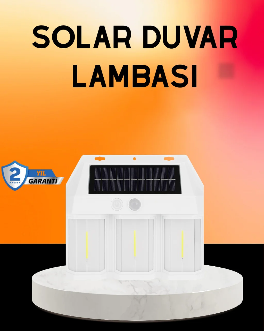 Güneş Enerjili 3 Modlu Duvar Apliği Bahçe Ve Garaj Aydınlatması