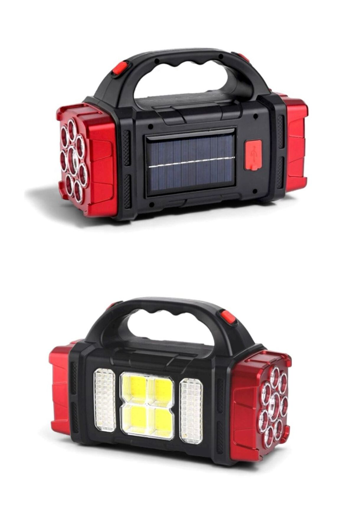 Güneş Enerjili 38 Watt Şarjlı Kamp Feneri – USB Çıkışlı Güçlü LED